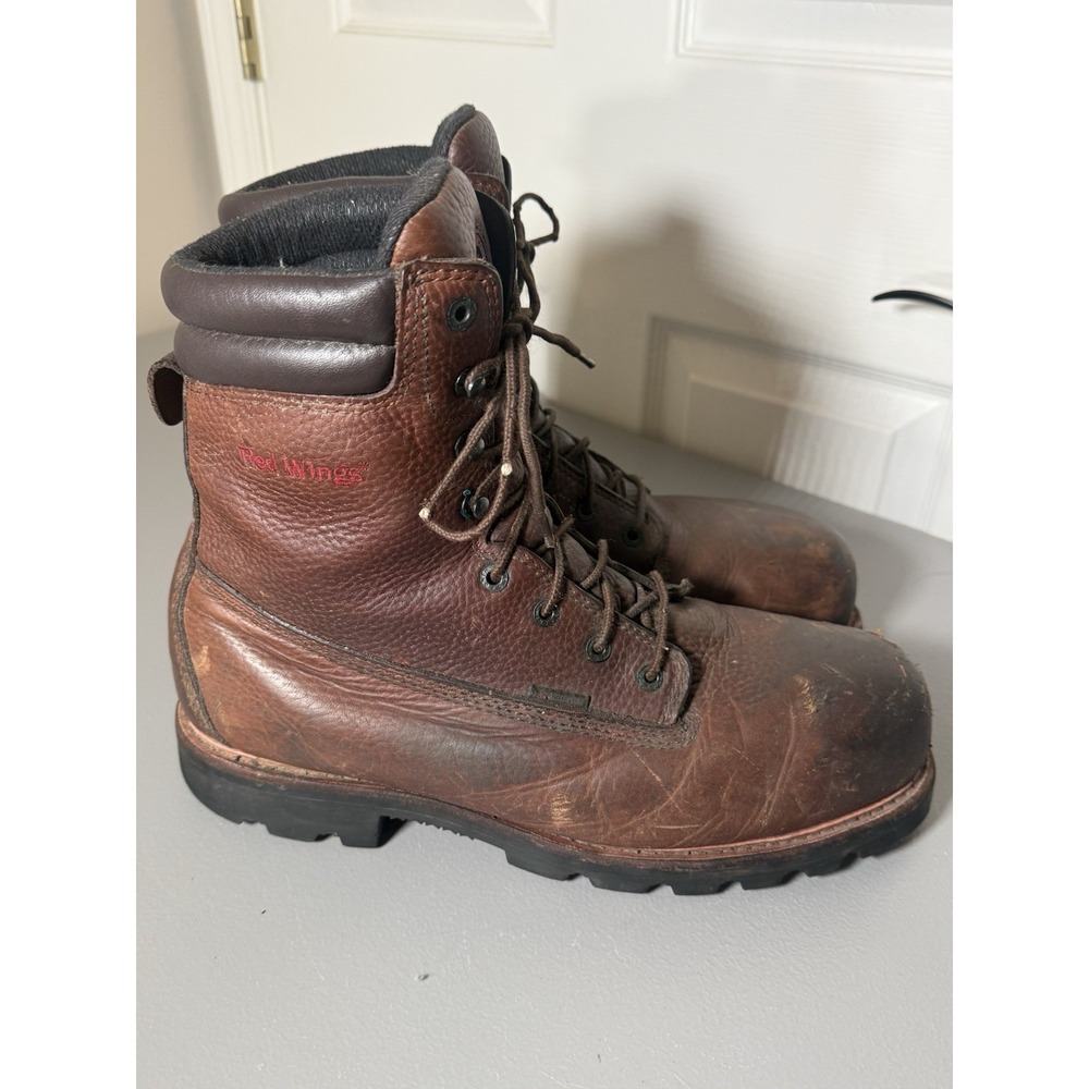 RED WING 4462 Waterproof Safety Steel Toe Brown Leather Work Boots Sz 13 D